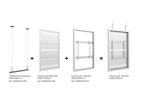MULTIBRACKETS M Pro Series - Enclosure 50"" Wall Slim Medium White (7350022732414)