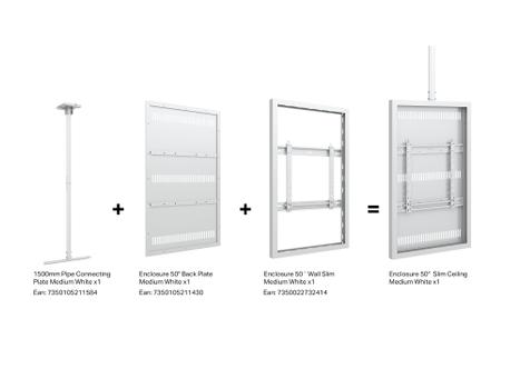 MULTIBRACKETS M Pro Series - Enclosure 50"" Wall Slim Medium White (7350022732414)