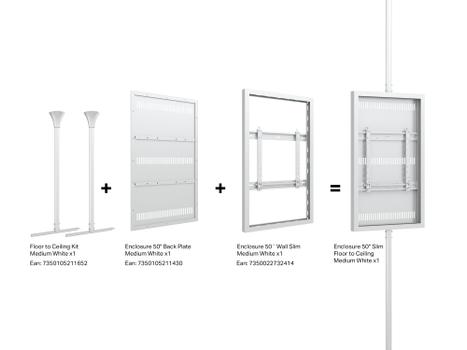 MULTIBRACKETS M Pro Series - Enclosure 50"" Wall Slim Medium White (7350022732414)