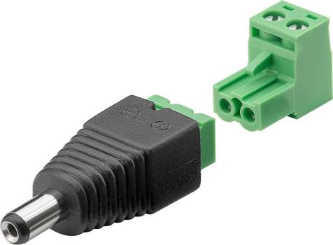Goobay Terminal Block 2-pin - DC male (5.50 x 2.10 mm) - removable screw fixing, 2-part (76744)