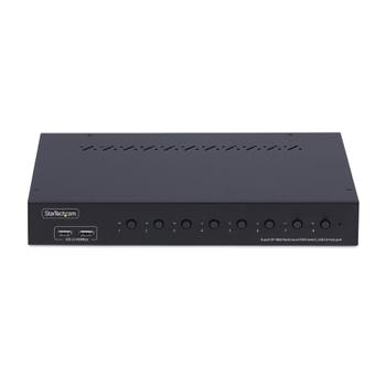 STARTECH 8-Port DisplayPort KVM Switch w/1U Rack Mount Kit 4K 60Hz DP 1.2 Push-Button/ Hotkey Switching TAA Compliant (R8AD122-KVM-SWITCH)