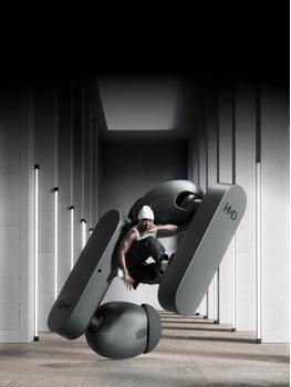 HMD Amped Buds - True wireless-hörlurar med mikrofon - inuti örat - Bluetooth - aktiv brusradering - svart (8P00000307)