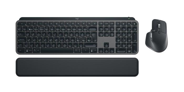 Logitech MX Keys S Combo - tastatur- og mussett - Nordisk (dansk/ finsk/ norsk/ svensk) - grafitt - med Palm Rest (920-011612)