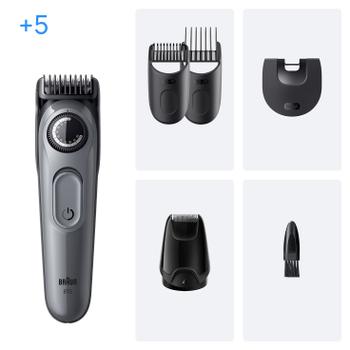 BRAUN Series 3 Skjeggtrimmer (grå) BT3560, +5 Stylingverktøy,  vanntett, 40 lengdeinnstillinger,  opptil 50m (244961)