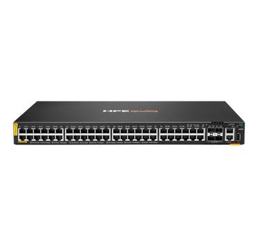 Hewlett Packard Enterprise HPE Aruba 6200F 48G Class4 PoE 4SFP+ 370W Switch - Switch - max. staplingsavstånd 10 kms - L3 - Administrerad - 48 x 10/ 100/ 1000 (PoE+) + 4 x 1 gigabit/ 10 gigabit SFP+ (upplänk) - framsidan och sida t (JL727B#ABB)