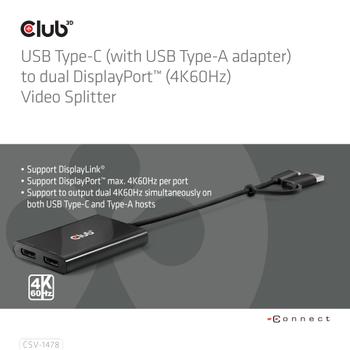 CLUB 3D Usb Type-C (With Usb Type-A (CSV-1478)