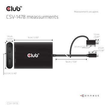 CLUB 3D Usb Type-C (With Usb Type-A (CSV-1478)