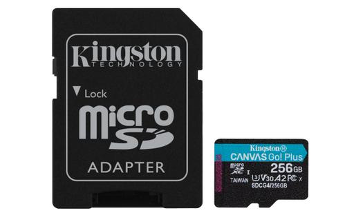 KINGSTON 256GB microSDXC Canvas Go Plus Gen4 200MB/s A2 U3 V30 Card + Adapter (SDCG4/256GB)