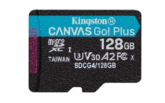 Kingston 128GB Canvas Go Plus Gen4 microSD-kort,  UHS-I, U3, V30, A2, inkludert SD-adapter (SDCG4/128GB)