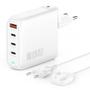 4smarts GaN Flex Pro 100W Vegglader 1xUSB-A, 3xUSB-C, inkl. strømkabel