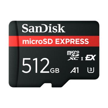 SanDisk microSD Express Card 512GB 880MBps/ 650MBps,  støtter Nintendo Switch 2, PCIe NVMe, U3, UHS-I, A1 (SDSQXFN-512G-GN4NN)