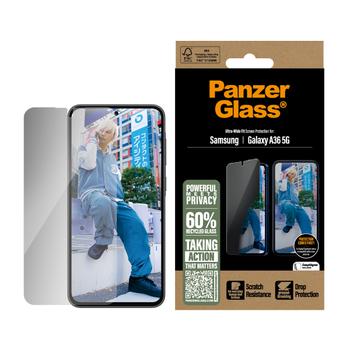 PanzerGlass Galaxy A36 5G Privacy skjermbeskytter Herdet glass, Ultra wide fit, hindrer innsyn (PGRPUWFG38083)
