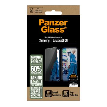 PanzerGlass Galaxy A56 5G Privacy skjermbeskytter Herdet glass, Ultra wide fit, hindrer innsyn (PGRPUWFG38380)