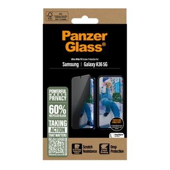 PanzerGlass Galaxy A36 5G Privacy skjermbeskytter Herdet glass, Ultra wide fit, hindrer innsyn (PGRPUWFG38083)