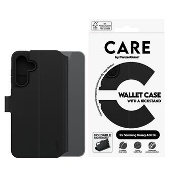 PanzerGlass CARE Galaxy A56 5G Feature lommebokdeksel (sort) Vegansk lær, 4 kortlommer,  stativfunksjon (CRRFEWLG38380)