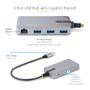 STARTECH StarTech.com 3-Port USB Hub with Ethernet - 3x USB-A Ports - Gigabit Ethernet RJ45 (5G3AGBB-USB-A-HUB)