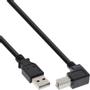 INLINE USB 2.0 Cable angled Type A male to B male black 0.3m