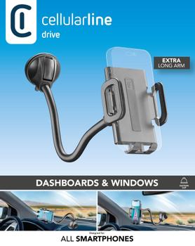 CELLULAR LINE Pilot Flexi - Universal Bilholder for mobiltelefon - svart (PILOTFLEXIK)