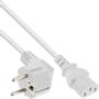 INLINE Power cable, Schutzkontakt to 3pin IEC female, white, 1.0m