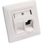 INLINE Frame set for 2x RJ45 Bu/LSA inset, Keystone SNAP-In, RAL9010, pure white