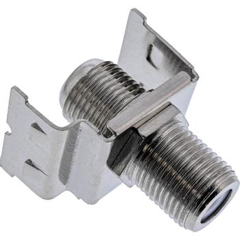 INLINE Keystone installation adapter,  2x F sockets, metal version (76202S)