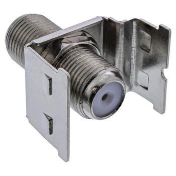 INLINE Keystone installation adapter,  2x F sockets, metal version (76202S)
