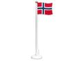 EMO Bordflagg 30cm m/hvit sokkel i tre