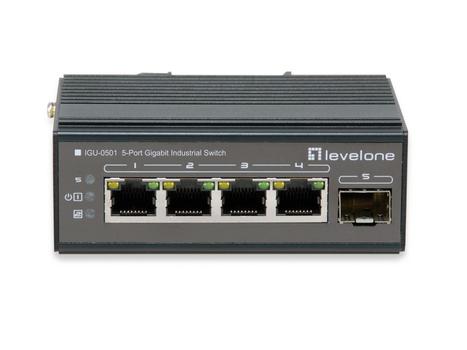 LEVELONE Switch 5Port Gigabit PoE DIN-Rail, -30°C to 65°C (IGU-0501)