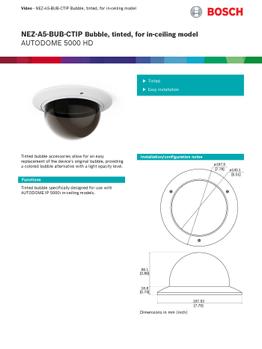 BOSCH AUTODOME 5000 HD Bubble,  (NEZ-A5-BUB-CTIP)