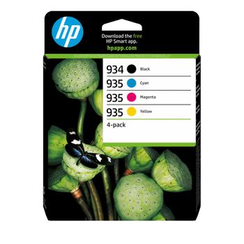 HP 934/935 - 4-pack - black, yellow, cyan, magenta - original - ink cartridge - for Officejet 6820, Officejet Pro 6230 ePrinter, 6830 (6ZC72AE)