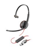 POLY Blackwire 3210 - Blackwire 3200 Series - Headset - On-Ear - kabelgebunden - USB-C - Schwarz - UC-zertifiziert, Zertifiziert für Skype für Unternehmen, Cisco Jabber Certified, Avaya Certified - Re