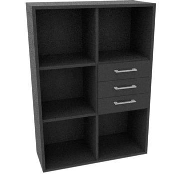 WhiteLabel Kontorreol C3 5 rum 3 skuffer antracit (5164607)