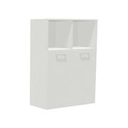 WhiteLabel Kontorreol C3 2 åbne rum 2 låger hvid