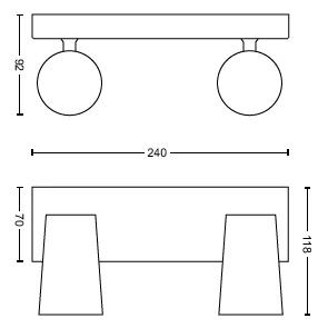 PHILIPS Paisley spotskinne,  2xGU10, hvid (915005529501)