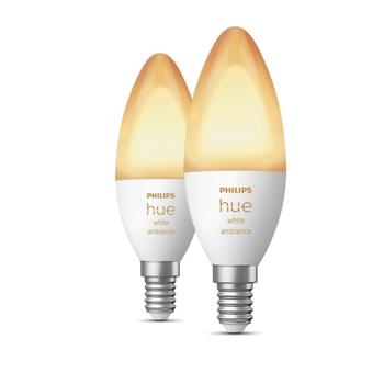 PHILIPS White ambiance 2-pack E14 E14, vit atmosfär, styrd via bluetooth / bridge, 2x5.2W (929002294404)