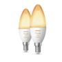 PHILIPS White ambiance 2-pack E14 E14, vit atmosfär, styrd via bluetooth / bridge, 2x5.2W