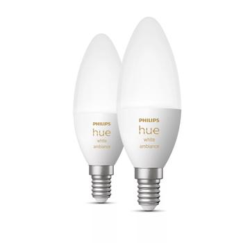 PHILIPS White ambiance 2-pack E14 E14, vit atmosfär, styrd via bluetooth / bridge, 2x5.2W (929002294404)