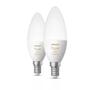 PHILIPS White ambiance 2-pack E14 E14, vit atmosfär, styrd via bluetooth / bridge, 2x5.2W (929002294404)