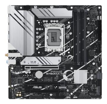 ASUS PRIME B760M-A WIFI - Motherboard - micro ATX - LGA1700 Socket - B760 Chipset - USB 3.2 Gen 1, USB 3.2 Gen 2, USB-C 3.2 Gen 1 - 2.5 Gigabit LAN, Wi-Fi 6, Bluetooth - onboard graphics (CPU required) - (90MB1EL0-M1EAY0)