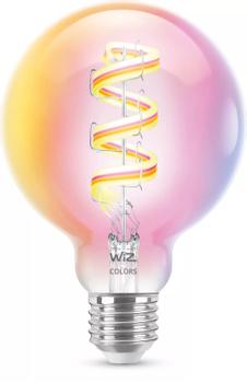 WiZ Klar 40W G95 E27 RGB Lyspære Filament, Smart LED-belysning,  Farget og hvitt lys, Gjennomsiktig,  Wi-Fi (929003267201)