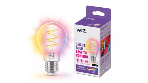 WiZ Klar 40W A60 E27 RGB Lyspære Filament, Smart LED-belysning,  Farget og hvitt lys, Gjennomsiktig,  Wi-Fi (929003267101)