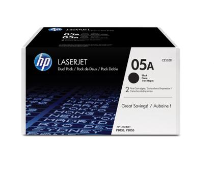 HP 05A 2-pakning svarte originale LaserJet-tonerkassetter (CE505D)