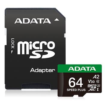 A-DATA microSD   64GB Speed Plus UHS-I (UD64GUI3V30A2SP-RA1)