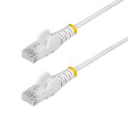 STARTECH 50cm White Slim CAT6 Ethernet Cable Snagless RJ45 LSZH 28AWG Pure Bare Copper Slim Network Patch Cable/Cord