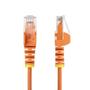 STARTECH 1.5m Orange Slim CAT6 Ethernet Cable Snagless RJ45 LSZH 28AWG Pure Bare Copper Slim Network Patch Cable/ Cord (N6PAT150CMORS)