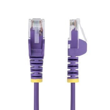 STARTECH SLIM CAT6 CABLE PURPLE LSZH SLIM SNAGLESS RJ45 UTP PATCH CAB CABL (N6PAT25CMPLS)