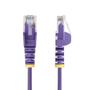 STARTECH SLIM CAT6 CABLE PURPLE LSZH SLIM SNAGLESS RJ45 UTP PATCH CAB CABL (N6PAT25CMPLS)