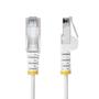 STARTECH 1m White Slim CAT6 Ethernet Cable Snagless RJ45 LSZH 28AWG Pure Bare Copper Slim Network Patch Cable/ Cord (N6PAT100CMWHS)