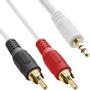 INLINE 2x RCA Cable male to 3.5mm male white gold 7.5m