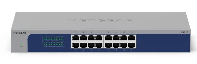 NETGEAR 16PT GIGABIT UNMANEGED SWITCH (GS516) (GS516-300EUS)